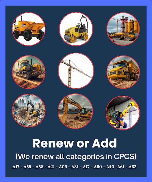 CPCS categories - Construction equipment types